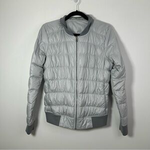 Athleta Women’s Dobby Goose Down Gray Puffer Jacket Size S